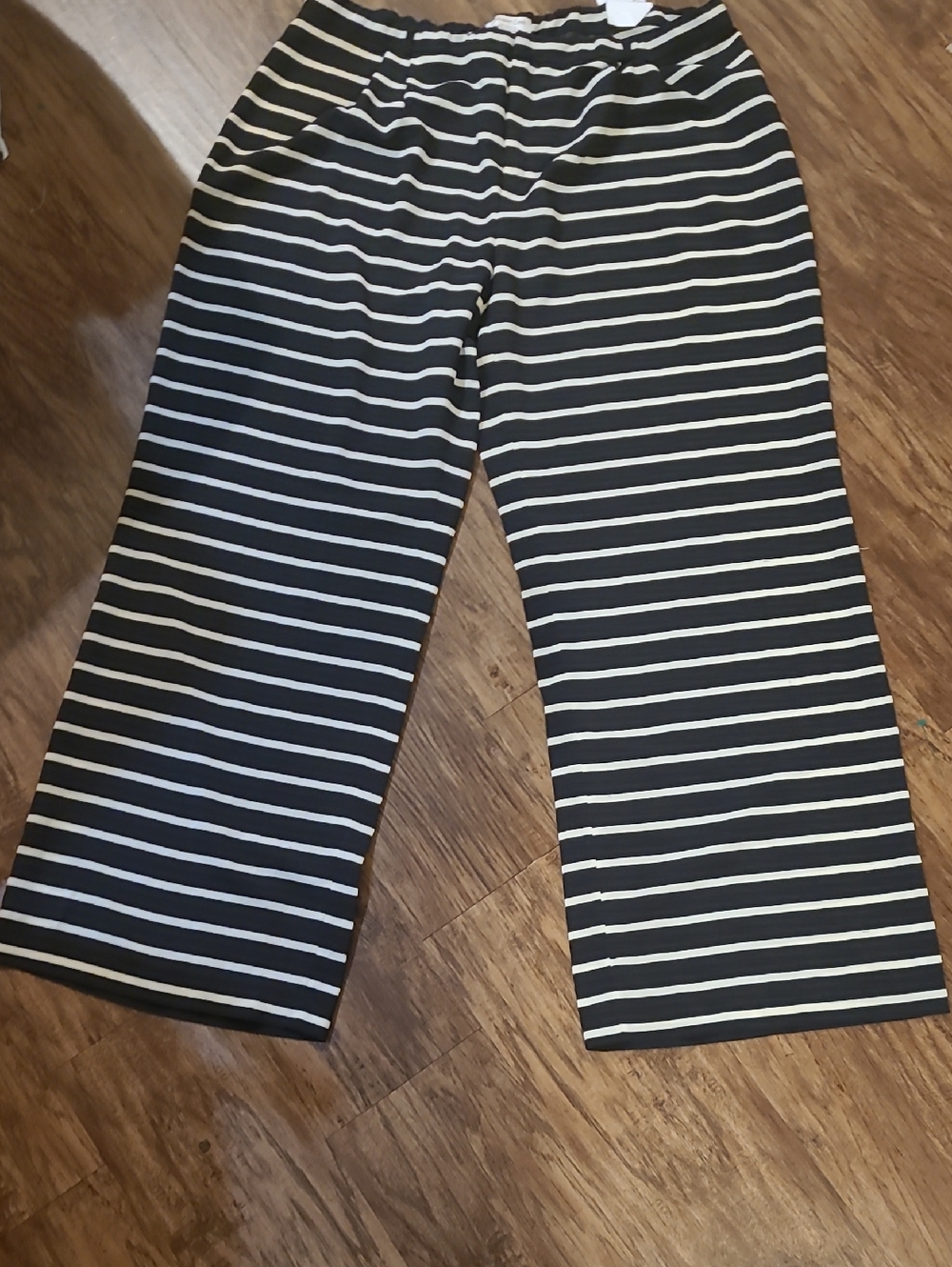 NWT cold water creek Black And White Stripe Wide Leg Pants